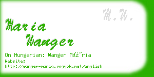 maria wanger business card